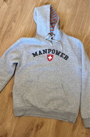 Grauer Kapuzenpullover Manpower Grösse M guter Zustand