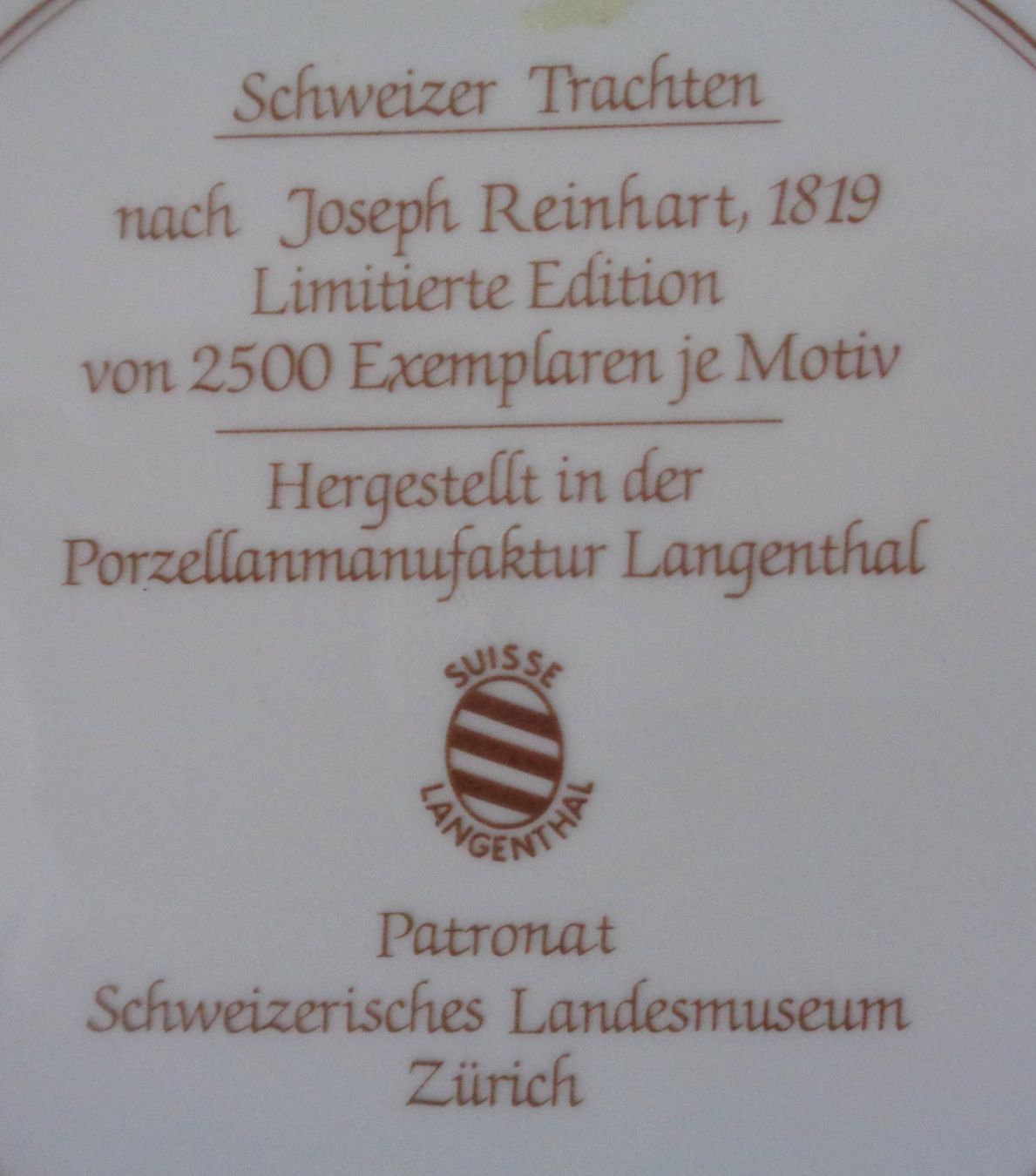 Assiettes: SCHWEIZER LANGENTHAL TRACHTEN  TELLER 2 STCK – D'occasion à Lausanne par kiliman73 4