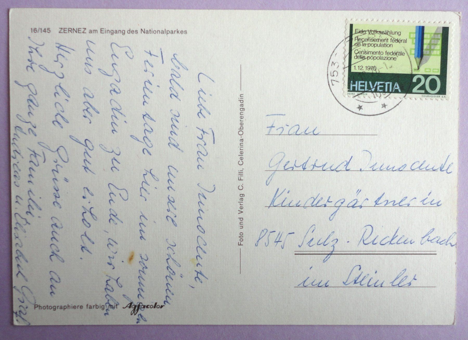 Cartes postales: Zernez – D'occasion à Fétigny par Billy2miny 1