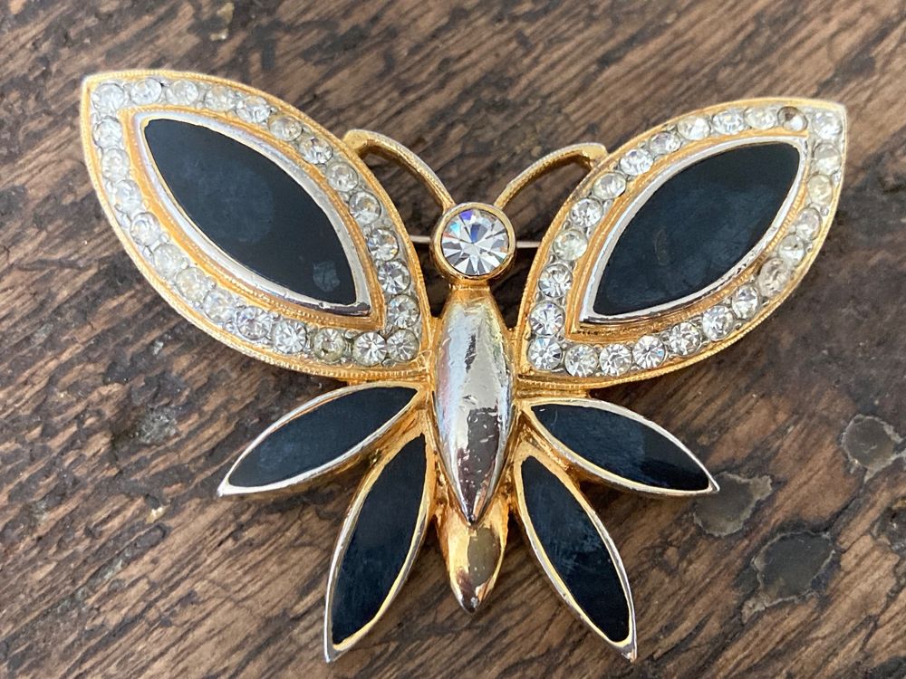 Broche Vintage En Métal Doré - Motif Feuille - Bijou Ancien