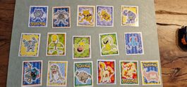 16 Pokemon Sticker Sammelbilder Set guter Zustand