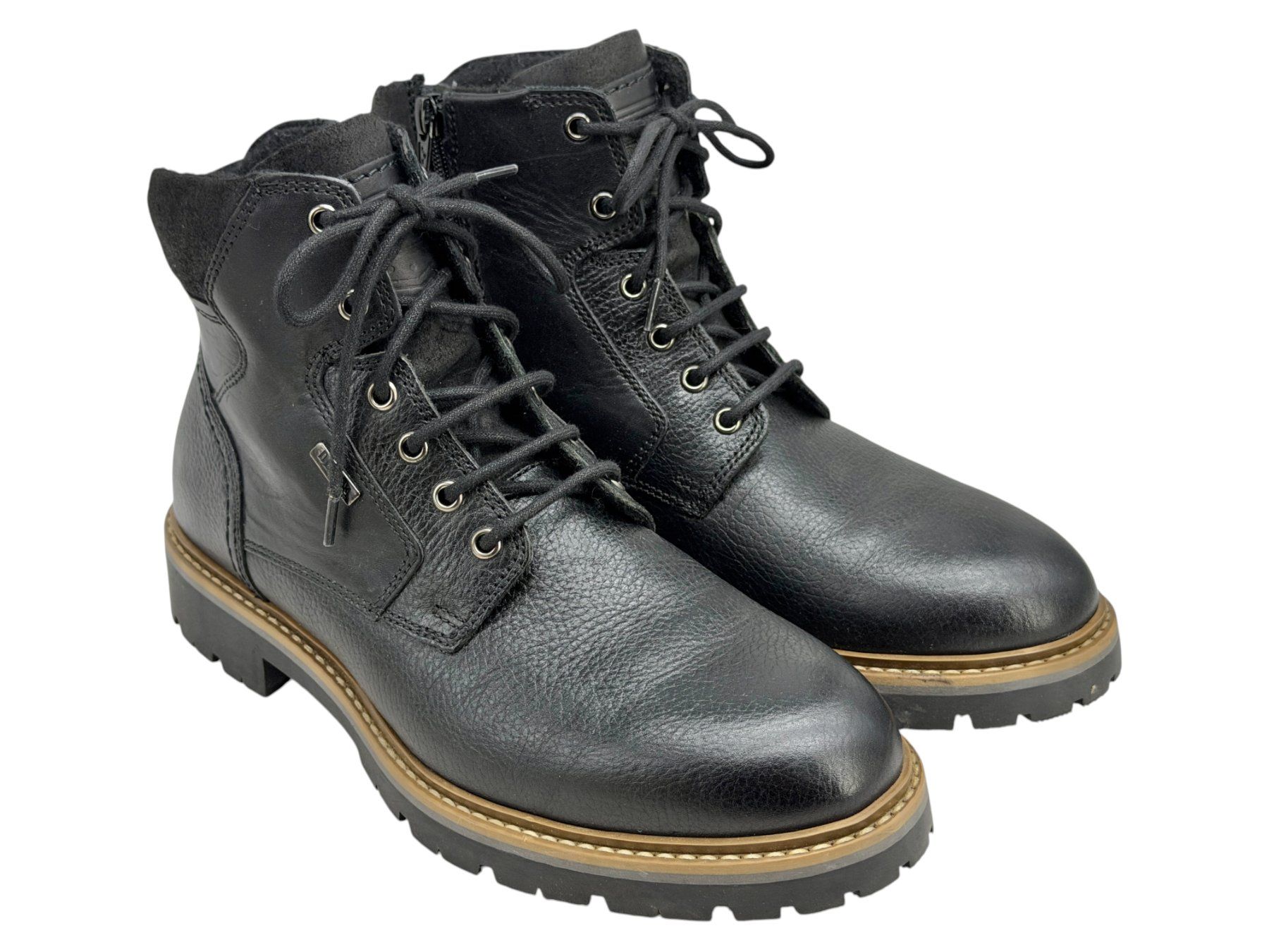 Herrenschuhe: Bottines AM en cuir noir lacées. Pointure 42 – Gebraucht aus Cossonay-Ville von PatineDuTemps