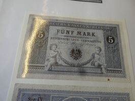 Dt. Reich 1874, 5 Mark   - Faksimilie/Nachdruck