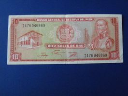 Peru: 10 Soles de Oro Banknote, 17. November 1976, Top!