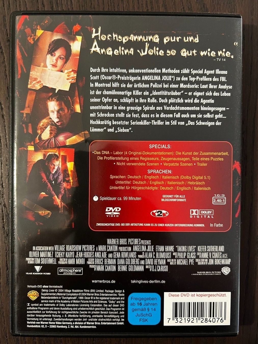 Tutti i DVDs: Taking Lives – Usato da Zürich venduto da FilmFreunde 1