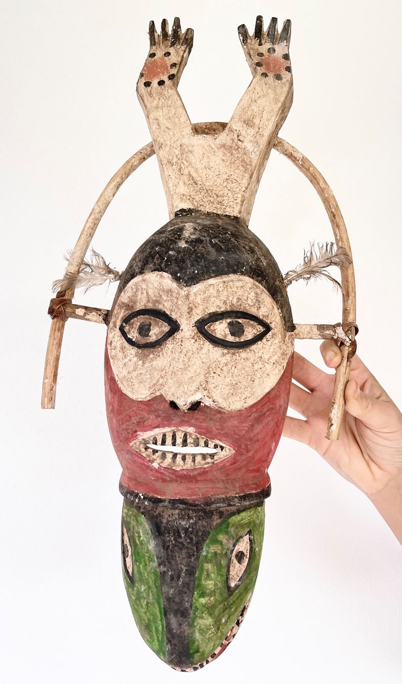 grosse seltene alte Eskimo Indianer Inuit Maske Höhe 49 cm (D'occasion ...
