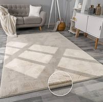 Paco Home Teppich 160×220 cm Kurzflor, Creme NEU 