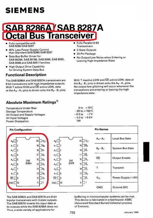 Siemens Componenti elettronici: SAB8286P Siemens Octal Bus Receiver – Nuovo e nell'imballaggio originale da Bremgarten b. Bern venduto da Vittorio0 1