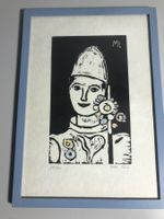Lithographie von Max Löw, Harlekin, signiert