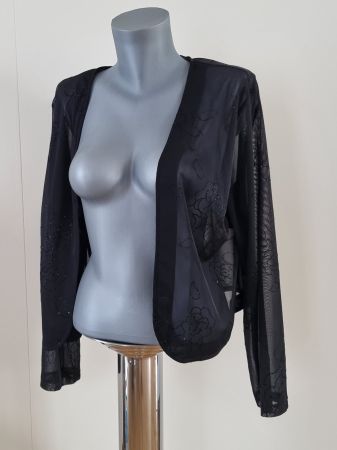 Cocktail-Kleid schwarz mit BoleroGr 42 mit "glanz" Stickerei
