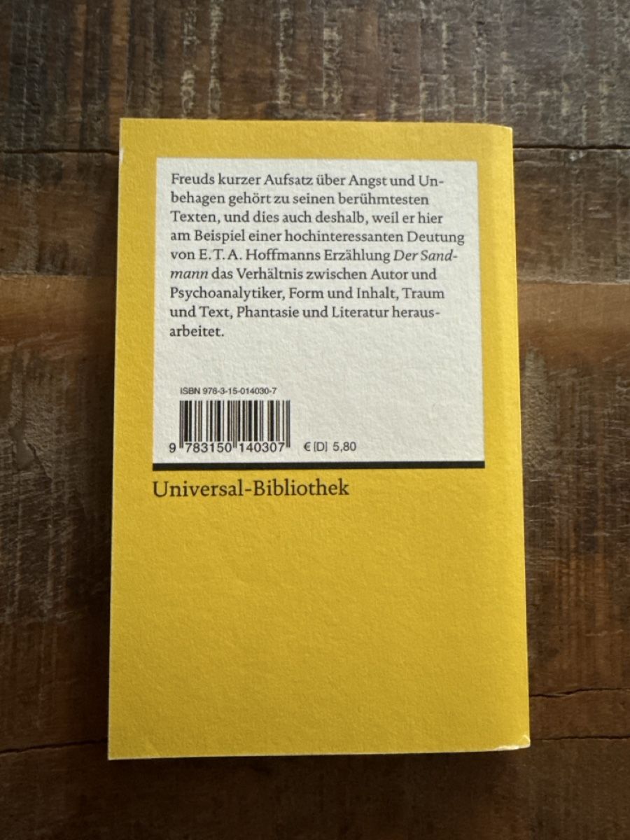 Libri: Sigmund Freud "Das Unheimliche" Reclam  – Usato da Gränichen venduto da cat_lady 1