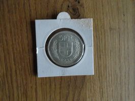 5 Franken 1953 - Silber - guter Zustand! Sammlerstück
