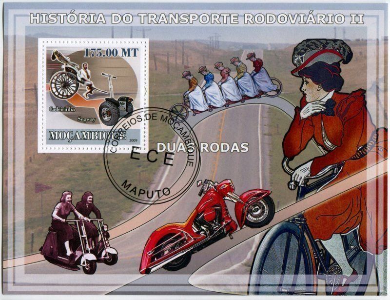 Alle Briefmarken: Block "Motorrad, Segway". Mosambik. – Neu und originalverpackt aus Basel von Butsch5