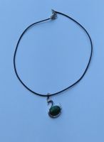 Collier cygne élégant avec pierre verte - Parfait été