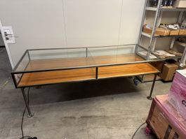 Metal and glass shop display table.Massive.