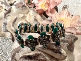 Wow! Silber Bracelet mit Achat Markasiten im Art Deco Stil