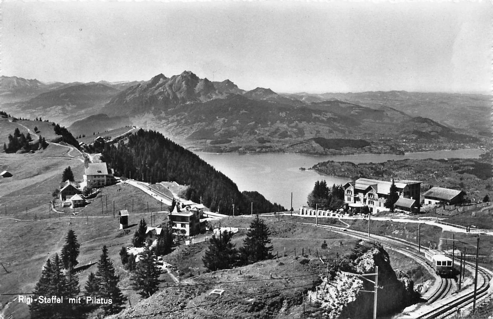 Cartoline postali: Rigi Staffel mit Pilatus bahn – Usato da Biasca venduto da Blenio71