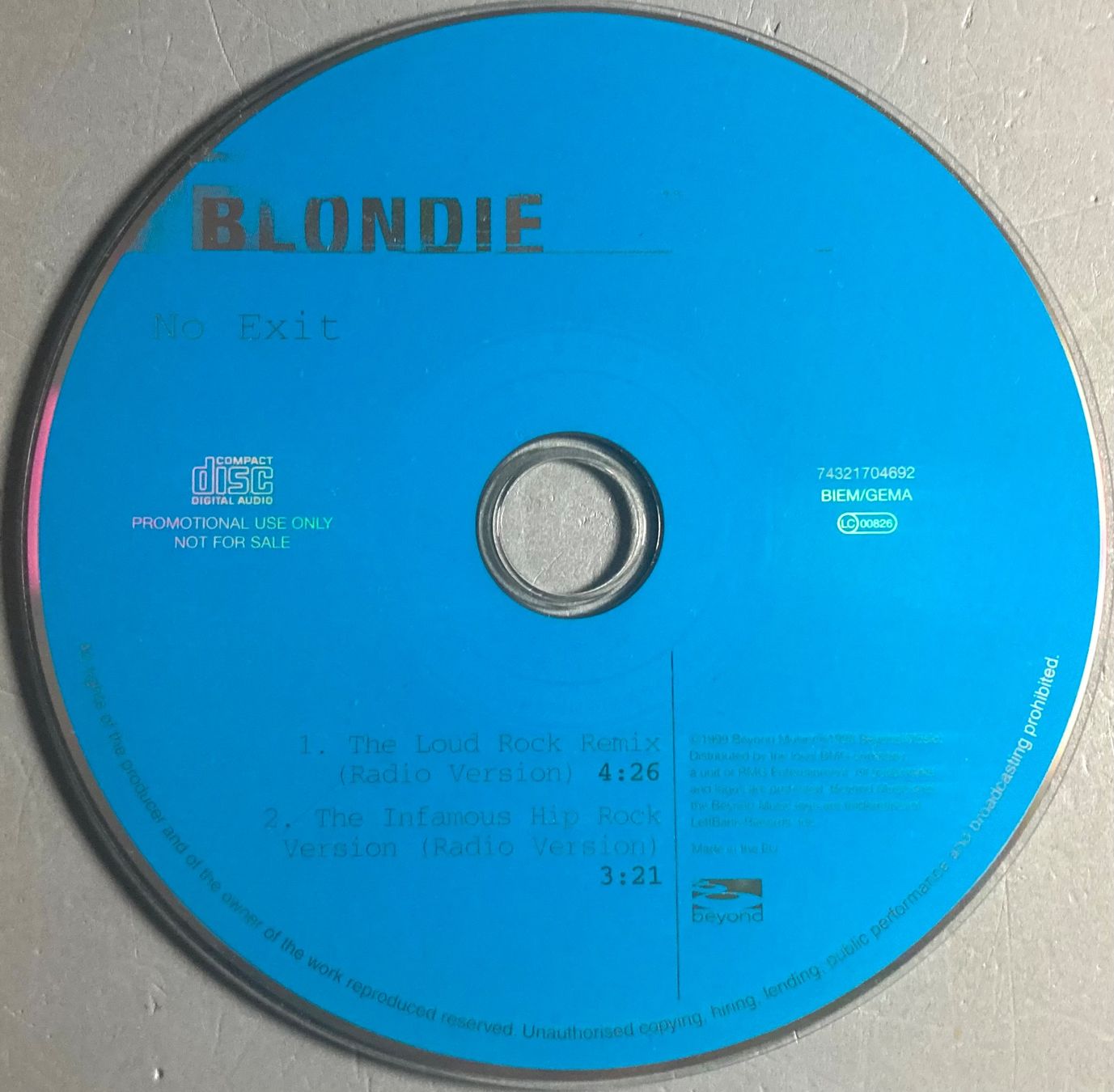 CDs: BLONDIE - NO EXIT – Gebraucht aus Poliez-Pittet von Newtown-Records 1