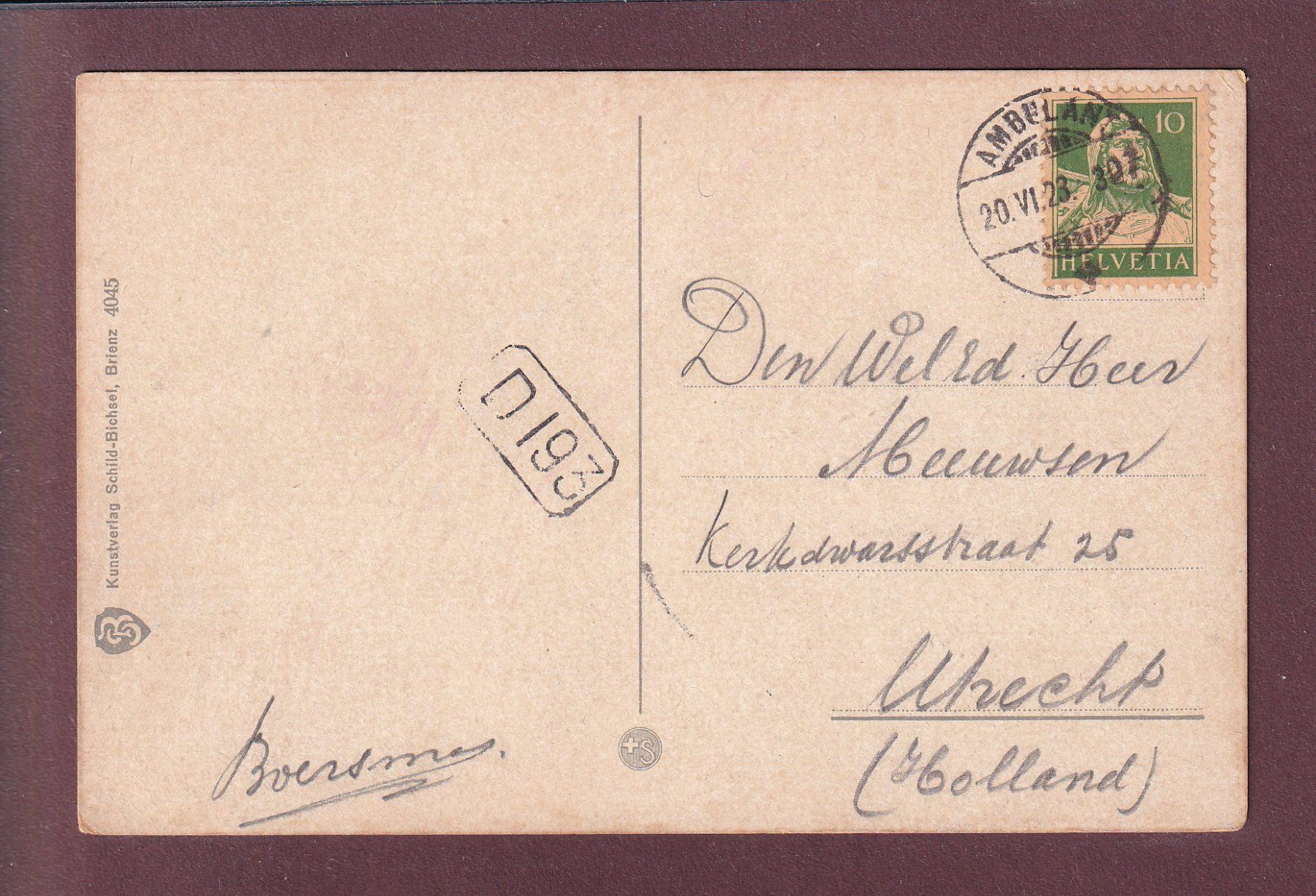 Cartes postales: JUNGFRAUBAHN - Eigergletscher - Zug - 1923 – D'occasion à Pully par nicecards 1
