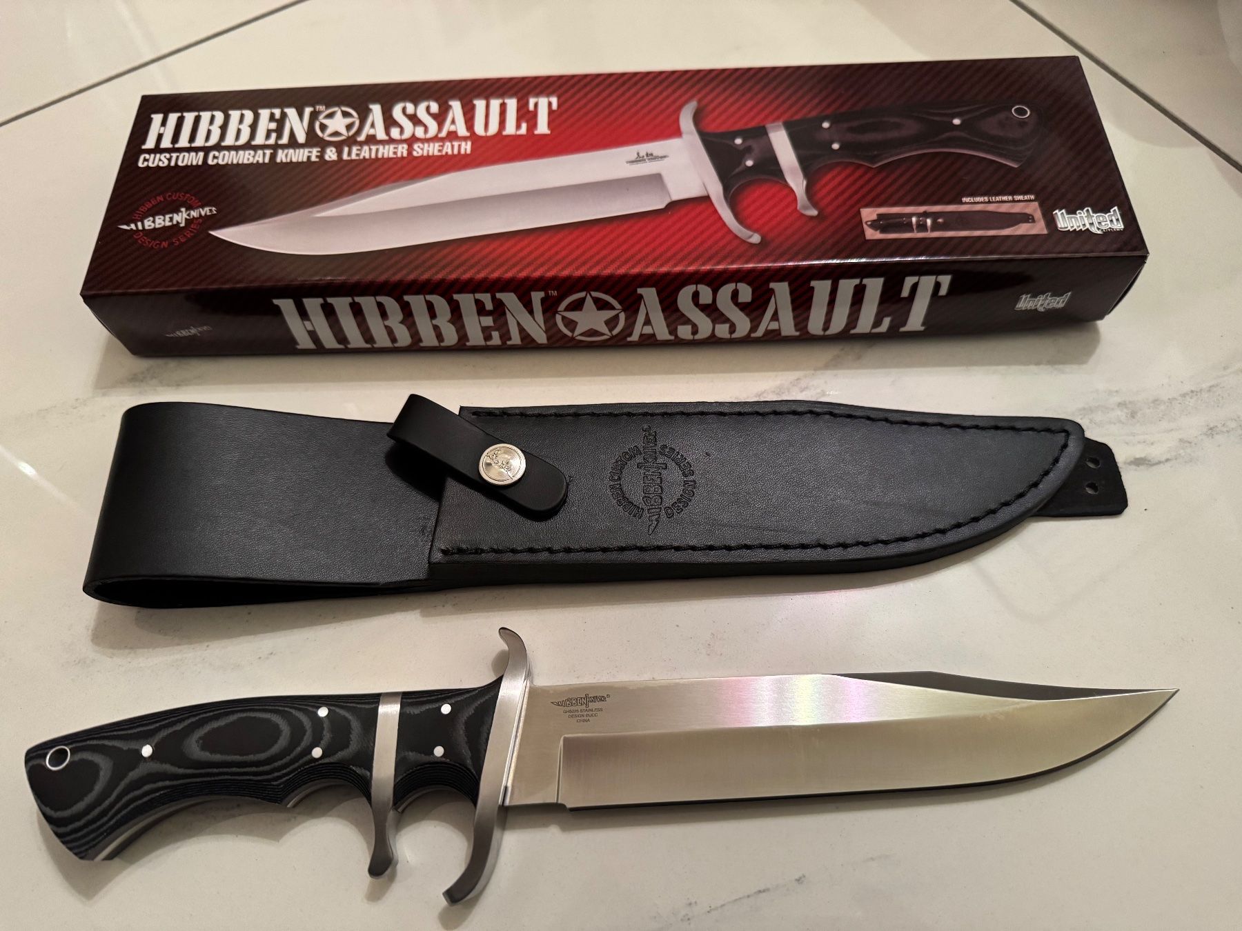 Gil Hibben - Assault: Kampfmesser mit Leder-Scheide OVP TOP! (Neu ...