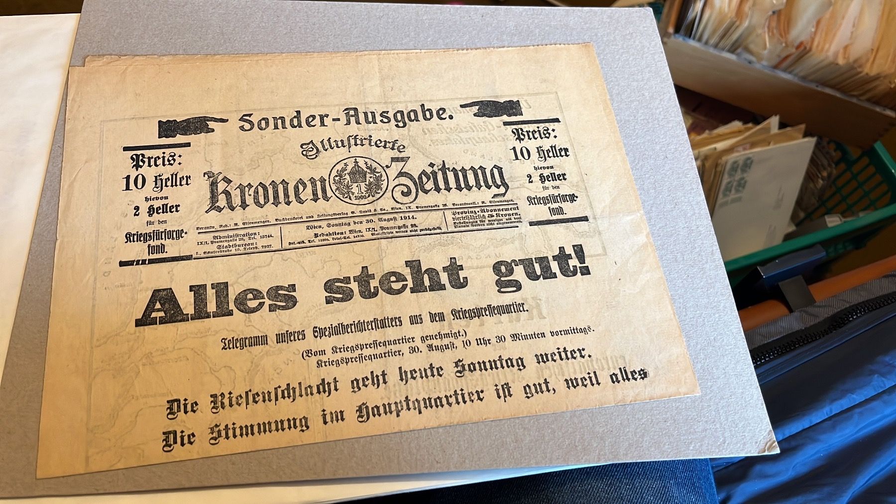 Riviste & Magazine: Sonderausgabe Kronenzeitung 30.8.1914 – Usato da Zürich venduto da engebrunau 2