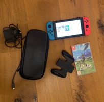 Nintendo Switch Konsole Neon Blau/Rot + Zelda BOTW + Zubehör