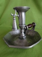ZINN Kerzenhalter mit Flammenlöscher. Vintage, nostalgisch