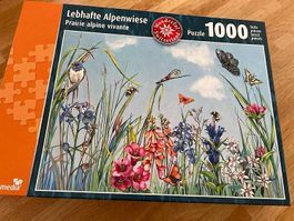 Puzzle 1000 Teile Lebhafte Alpenwiese Top Zustand
