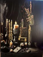 Mystic Still Life – Original Ölgemälde auf Leinwand