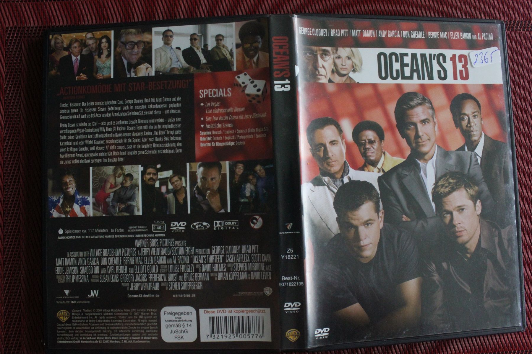 Alle DVDs: Ocean's 13 von Steven Soderbergh DVD (2363) – Gebraucht aus Geroldswil von Schlumpfine1973