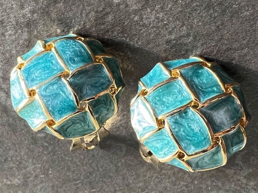 Boucles d'oreilles Vintage en Email main image 1