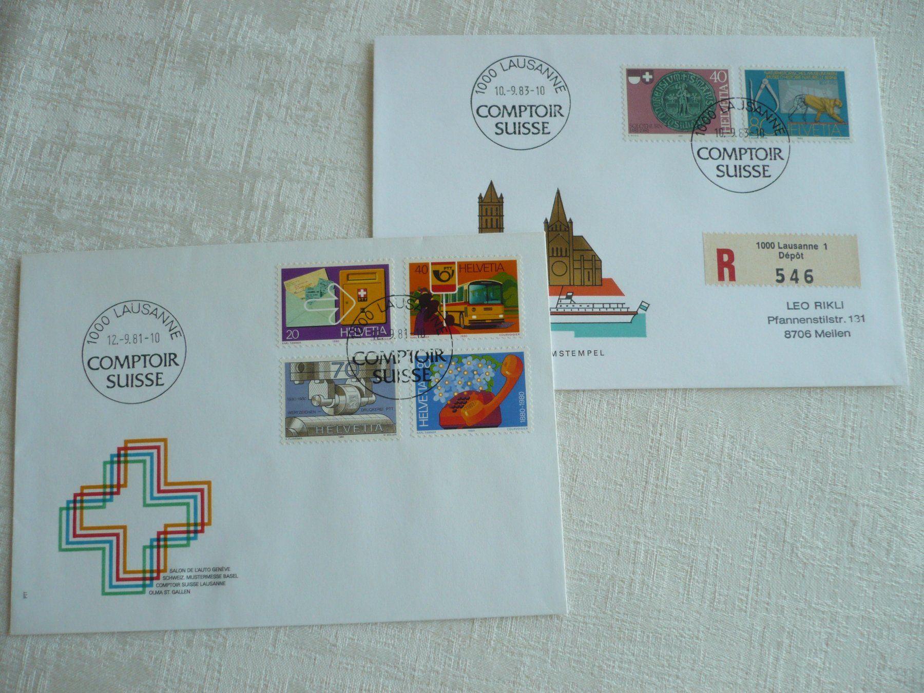 Tous les timbres: 1981 - 83 2 Belege COMPTOIR – D'occasion à Zürich par saltandpepper008