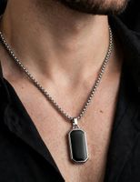 Collana con ciondolo piastrina stainless steel nuovo