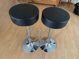 Barhocker 2er Set schwarz Kunstleder gebraucht
