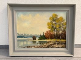 76.5 cm breit x61 cm hoch/Öl Gemälde handgemalt See