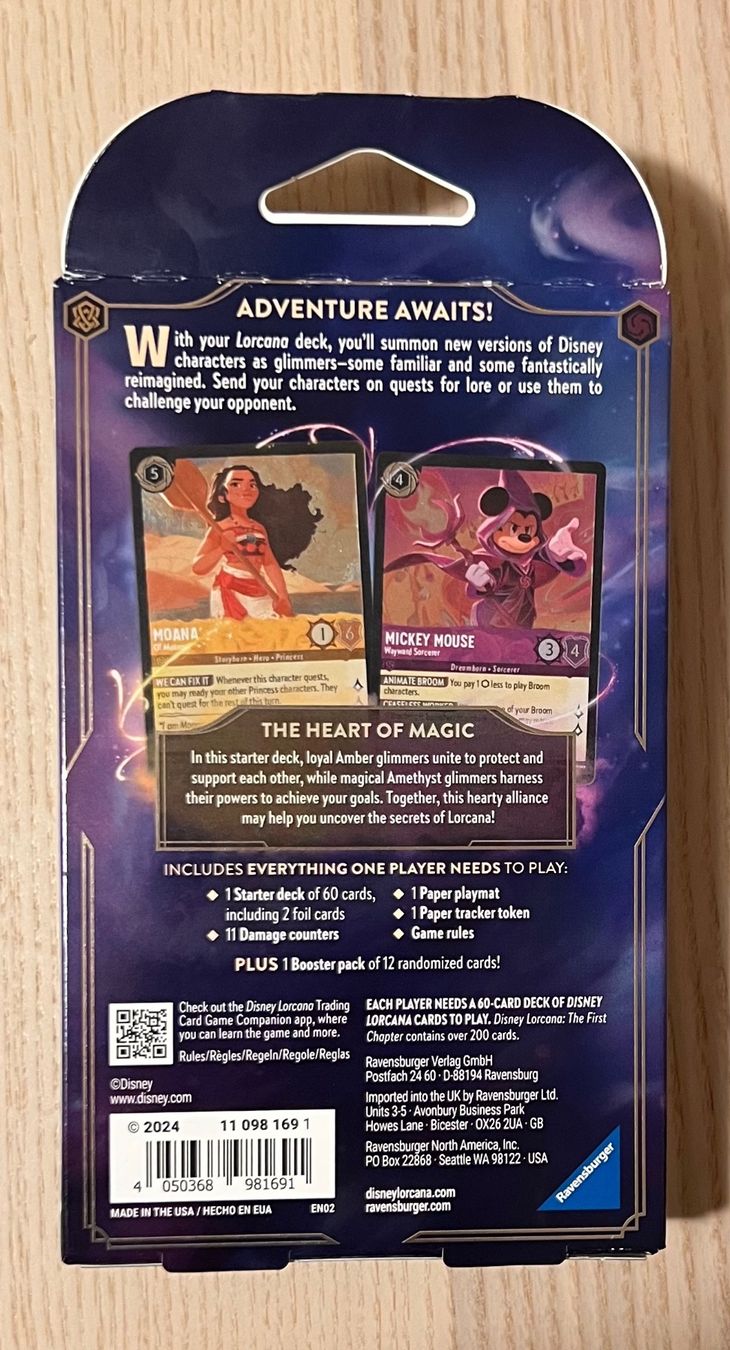 Disney Carte collezionabili: First Chapter Starter Deck Amber Amethyst Disney Lorcana EN – Nuovo e nell'imballaggio originale da Rafz venduto da SaintCruz 1