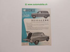 Simca 9 Aronde Messagere 1954 Prospekt deutsch