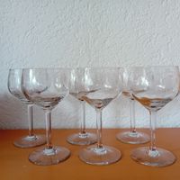 6 verres à pied en cristal