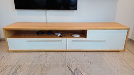 Hülsta Lowboard Holz Weiss 2 Schubladen guter Zustand