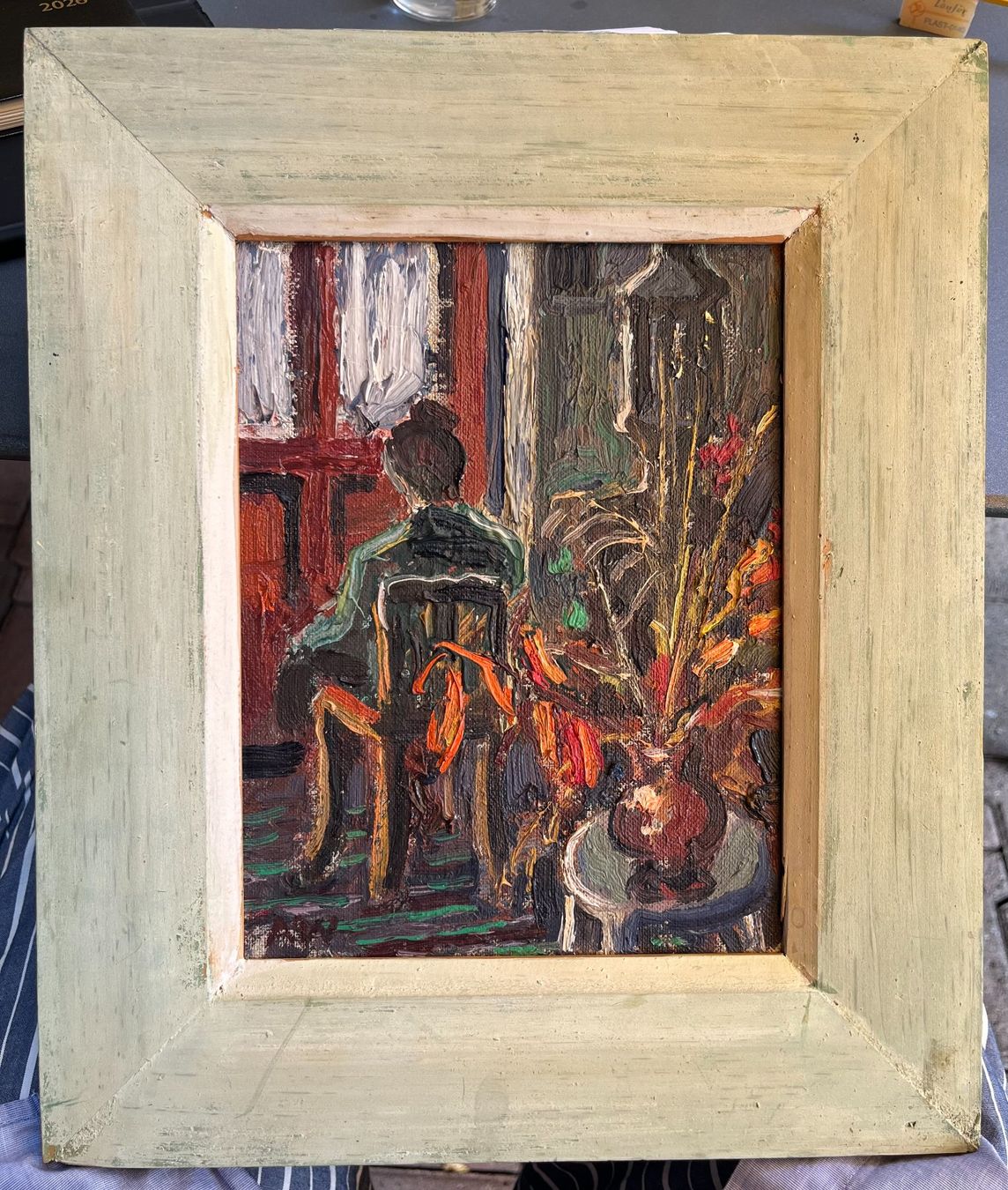Dipinti: Adolf Weber  / Frau am Fenster – Usato da Aarau Rohr venduto da Hohenstaufen1208