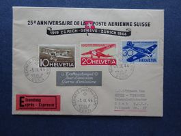 1944 F37-F39 FDC 25Jahre CH-Luftpost - toller FDC