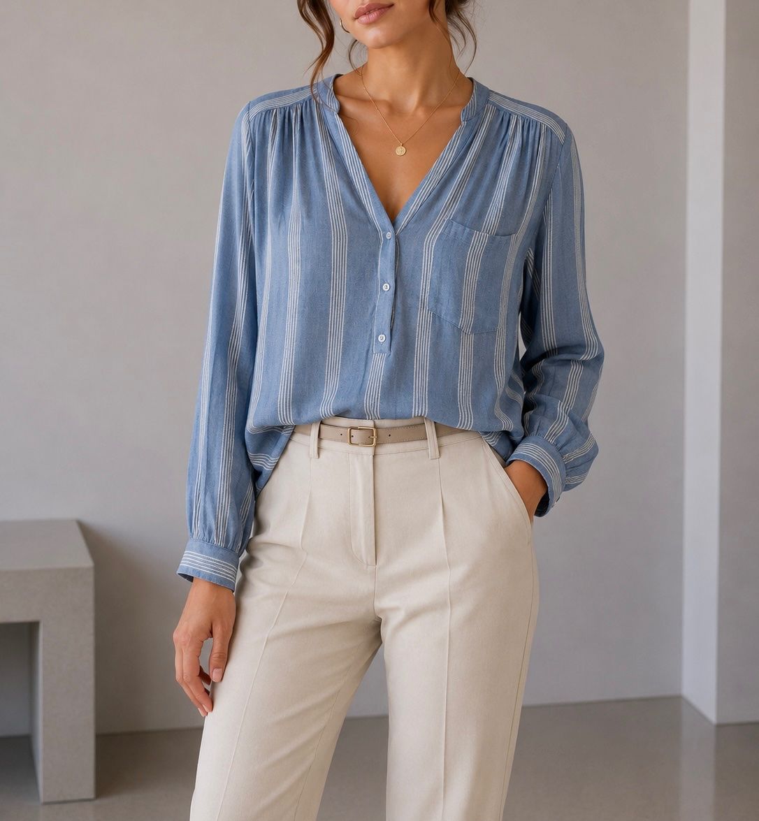 H&M Blusen: H&M Bluse blau gestreift Gr. 40 – Gebraucht aus Bottmingen von ana_5hrv