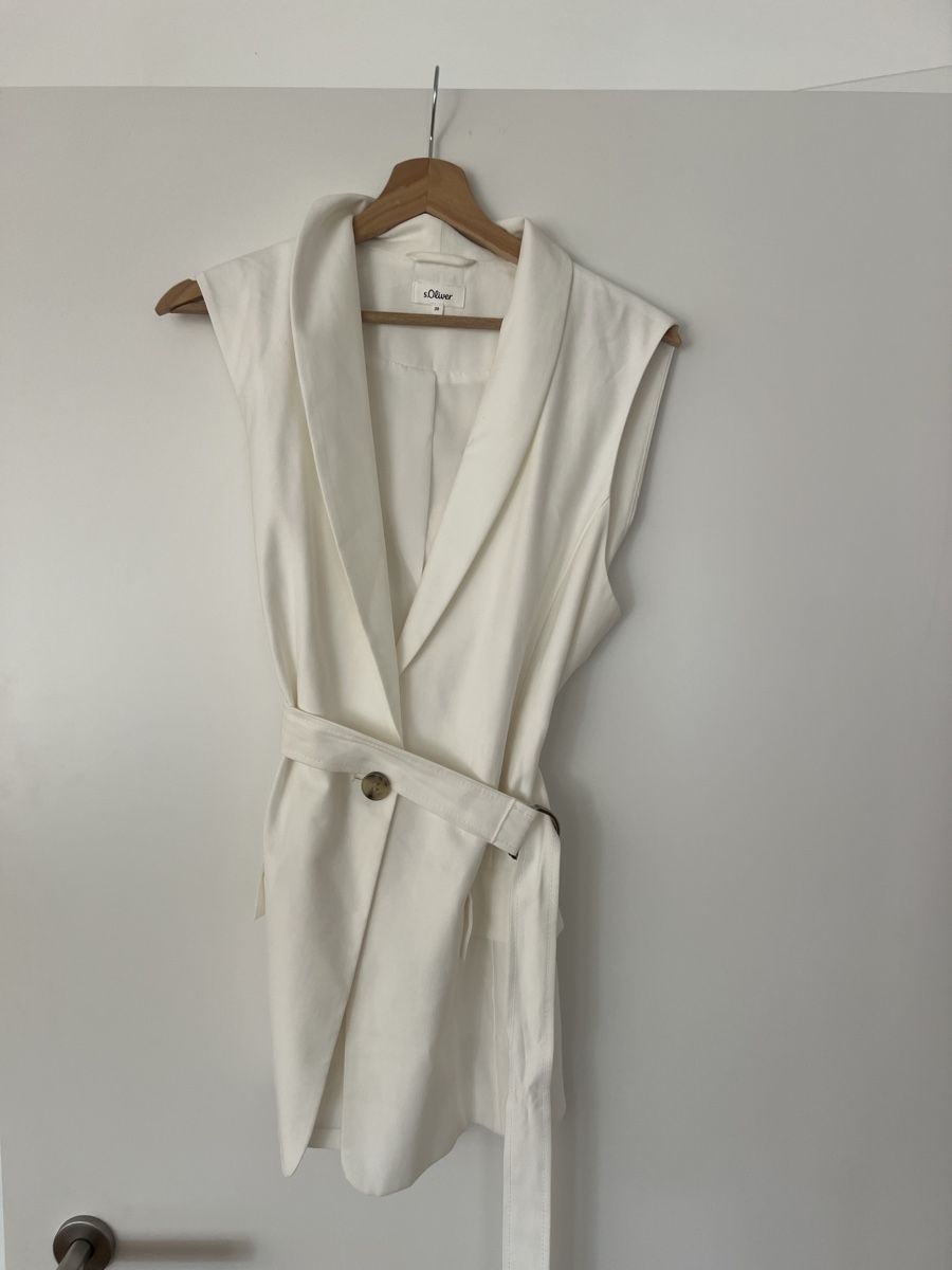 S.Oliver Giacche: s.Oliver Blazer Weste, Weiss, Gr. 36 – Nuovo (secondo la descrizione) da Zürich venduto da Neeshasophie