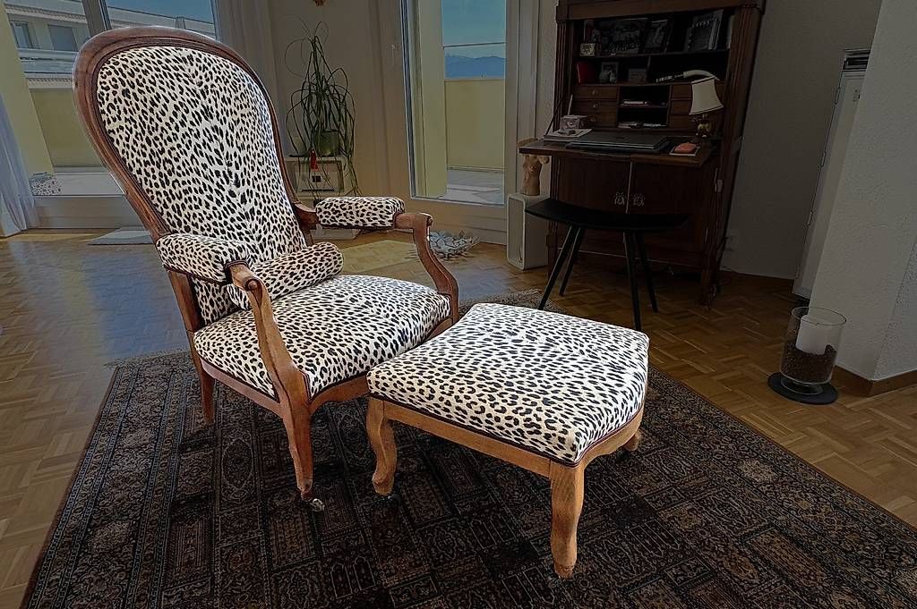 Poltrone: Fauteuil Voltaire avec repose pieds – Usato da Clarmont venduto da Picaros 1