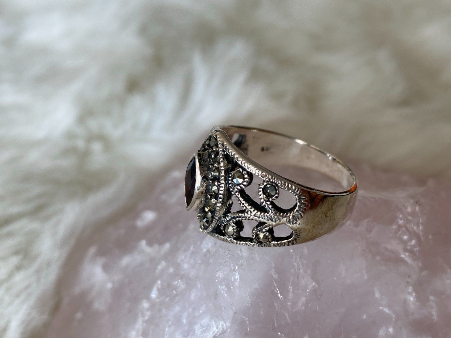 Anelli: Ring Silber 925 mit rotem Stein – Usato da Istighofen venduto da Ringparadies 1