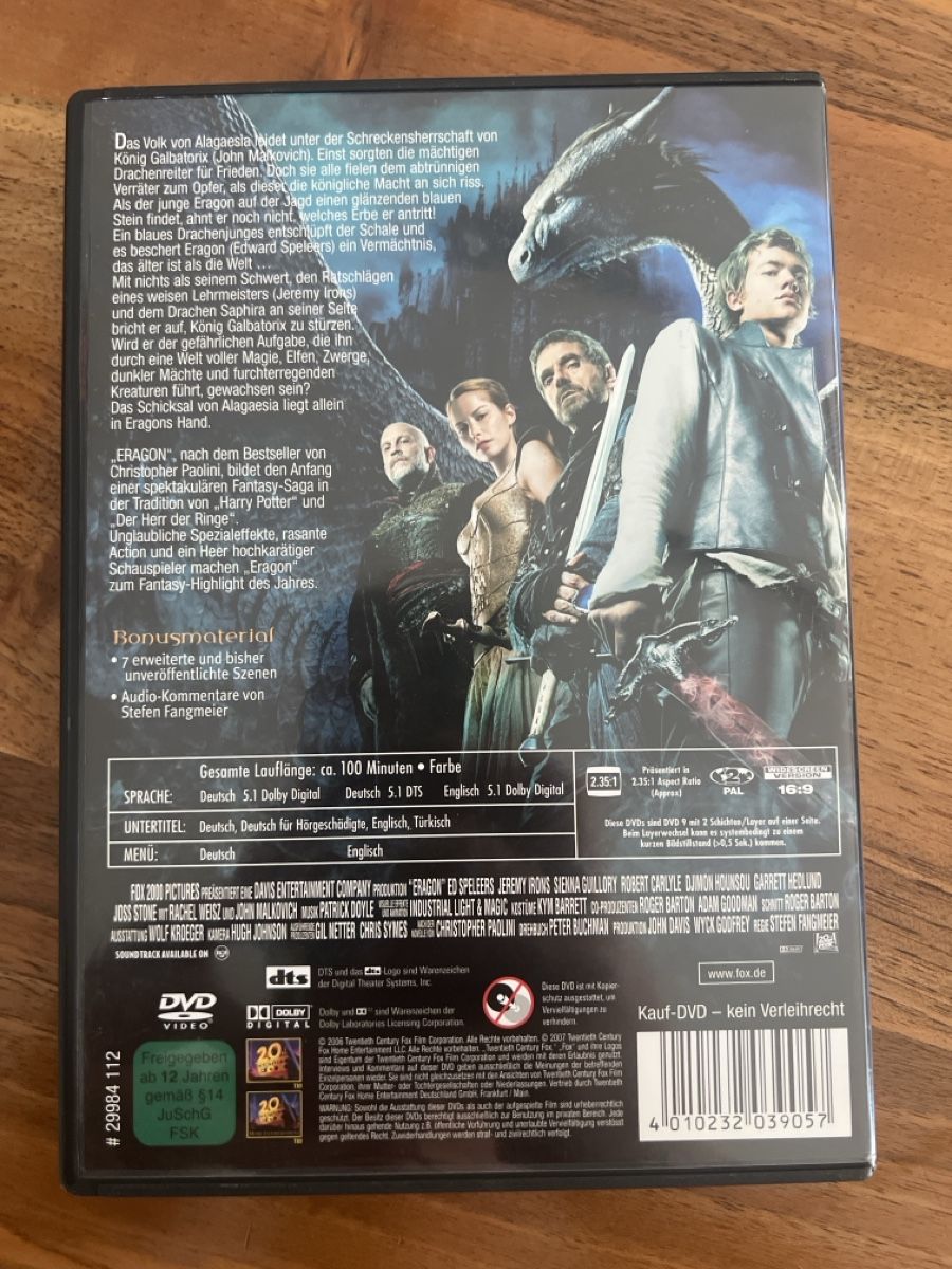 Tutti i DVDs: Dragon - Geheimnis der Drachenreiter – Usato da Fällanden venduto da raf-wpf 1