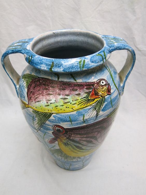 Vase Unikat Italy Deko Alt Selten Fische 50er 60er Jahre Kaufen auf