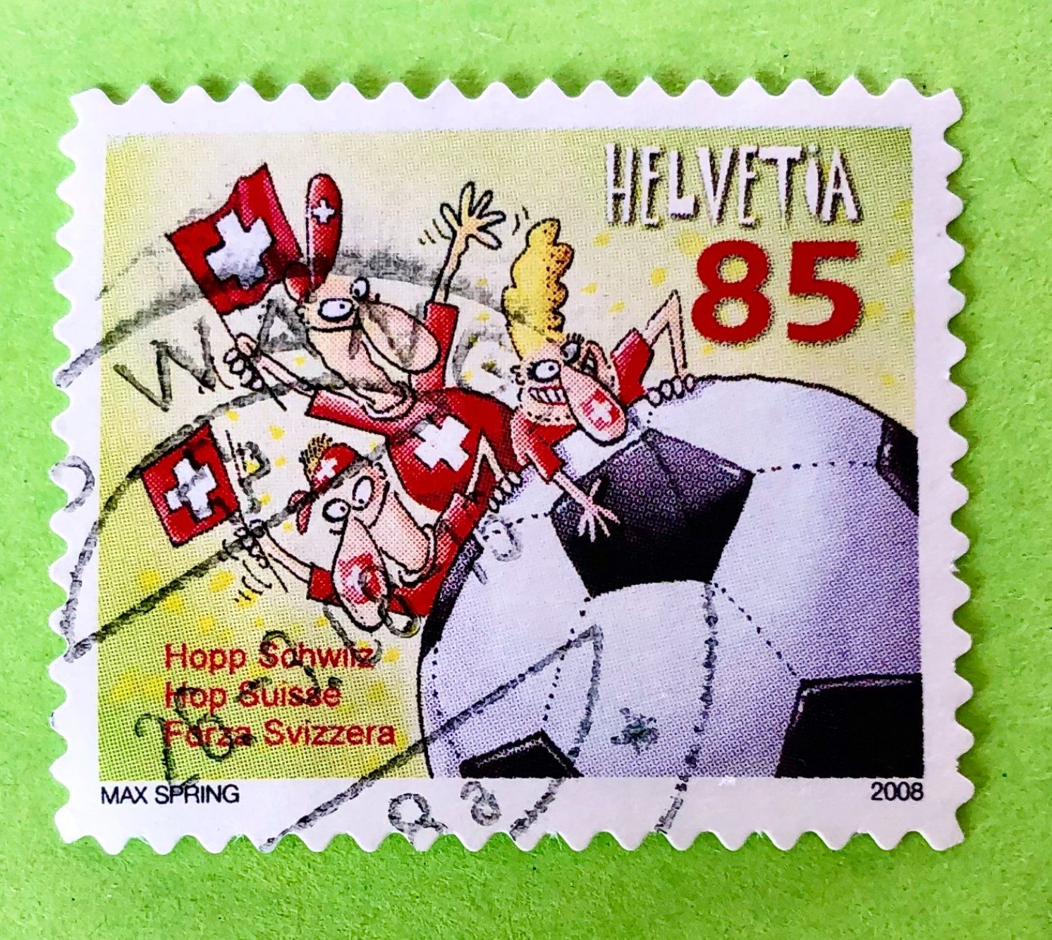 Tutti i francobolli: Nr. 1275 HOPP SCHWIIZ GESTEMPELT 2008   – Usato da Aarau venduto da Billa007