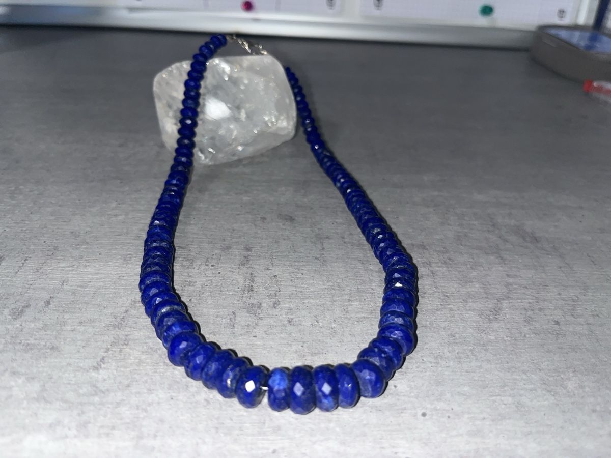 Catenine: Edle Lapislazuli Buttons Kette mit Silberverschluss – Nuovo (secondo la descrizione) da Richterswil venduto da Nic_s 2