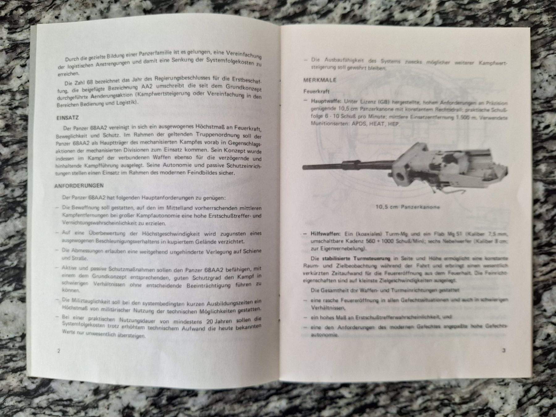Documents: Prospekt Panzer 68AA2 – D'occasion à Lohn-Ammannsegg par Beo71 2